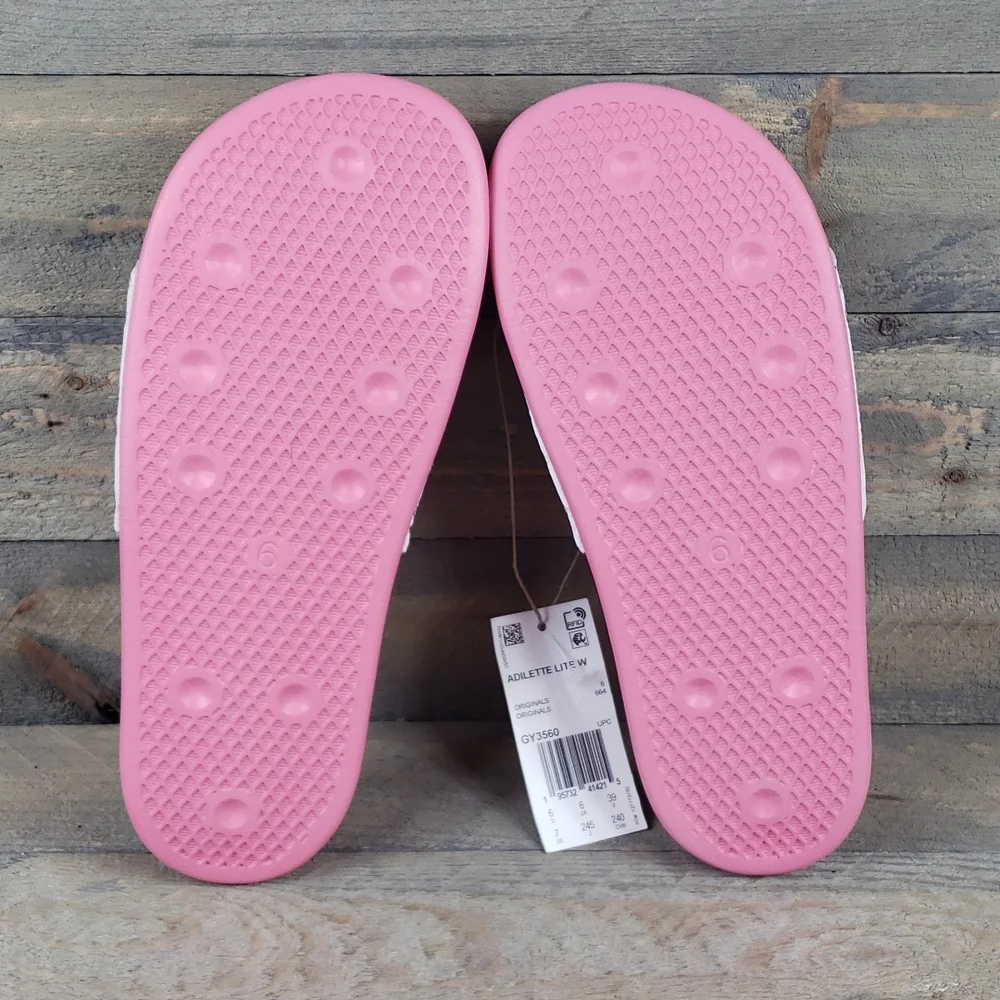 adidas Women's Adilette Comfort Slide Sandals Rose Tone Black/White Zebra Print